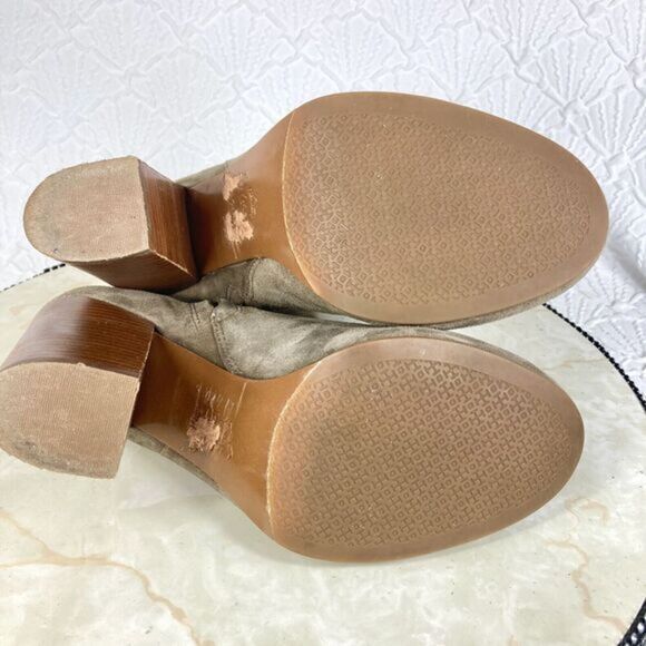 Tory Burch Block Heel Boots Women 7.5 Tan Leather Dressy Platform Comfort Bootie - Picture 13 of 16